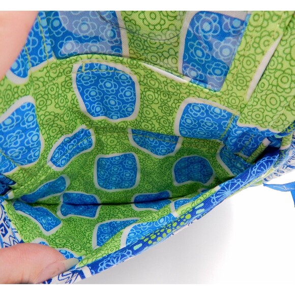 Vera Bradley Lizzy Crossbody Doodle Daisy Shoulder Bag Blue Green - Picture 4 of 12